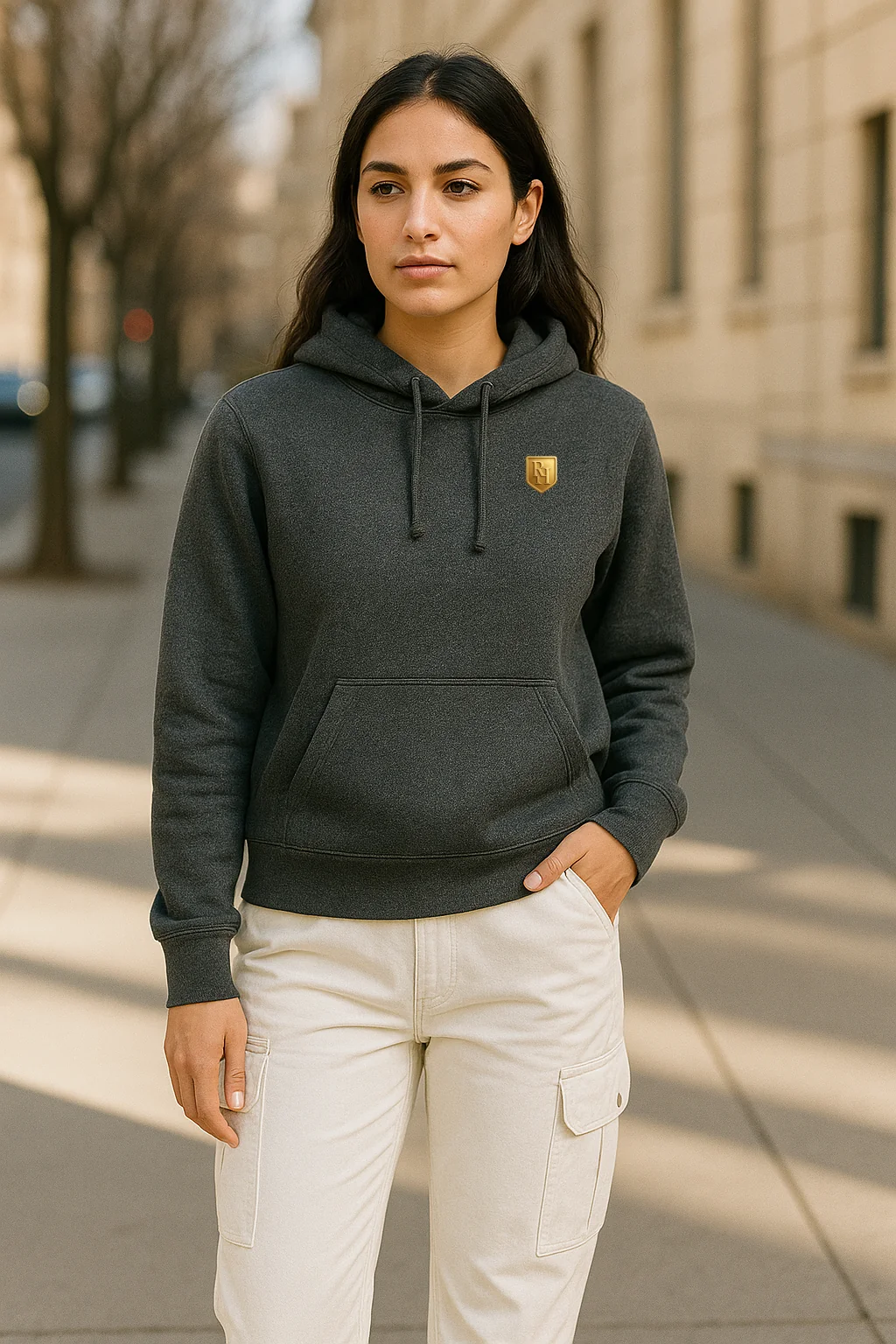 Urban Essential Dark Gray Hoodie – Premium Soft Cotton - Image 3