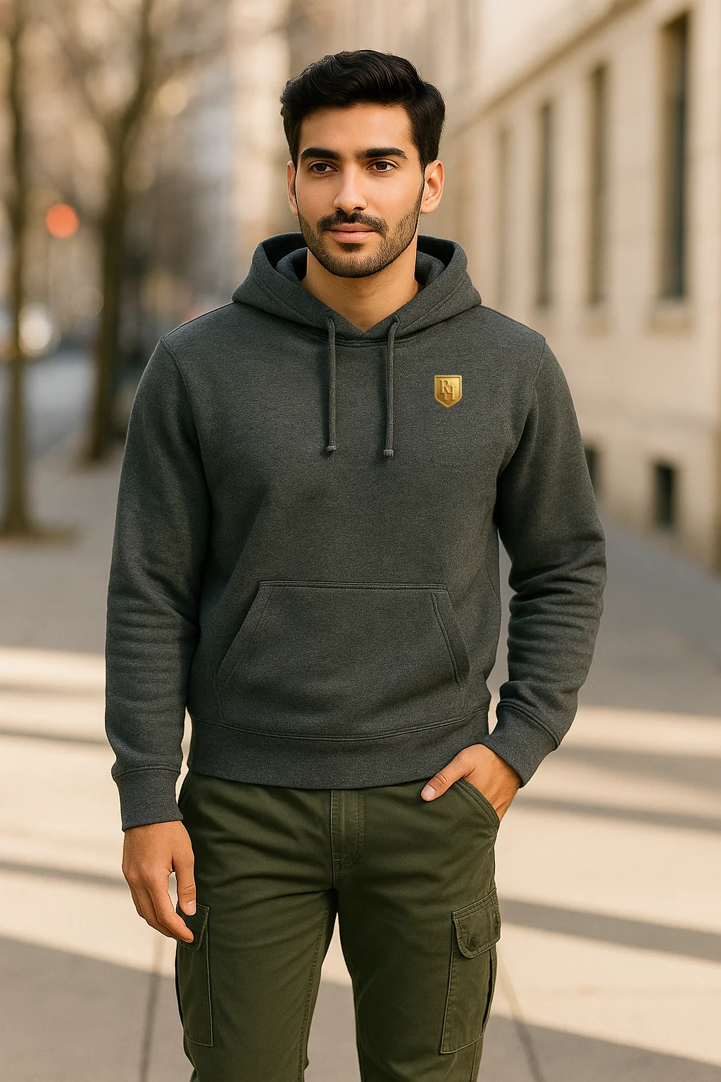 Urban Essential Dark Gray Hoodie – Premium Soft Cotton - Image 2