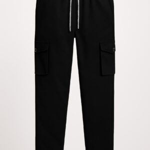 Premium 6-Pocket Straight Fit Black Cargo Pants | The RH Closet